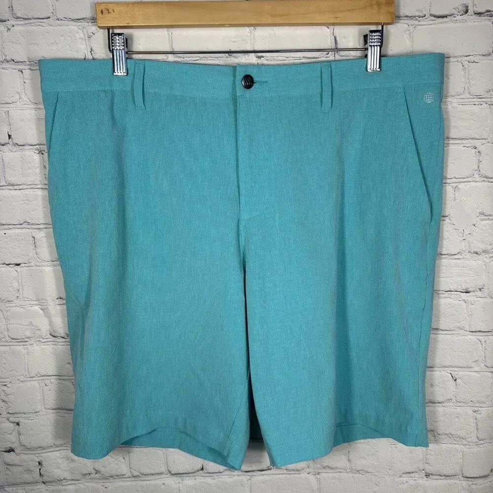 Adidas Crosshatch Performance Golf Shorts Mens Size 38 Semi‎ Mint Green